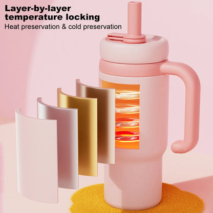 710ML Stainless Steel Whale Fountain Tumbler with Handle Leak Proof Whale Squirt Water Cup Bottle with Straw for Winter Summer
